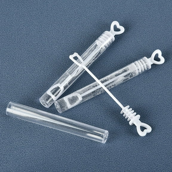 DEEPCRAFF 24Pcs Wedding Empty Heart Bubble Wands Transparent Plastic Lightweight for Outdoor Gatherings