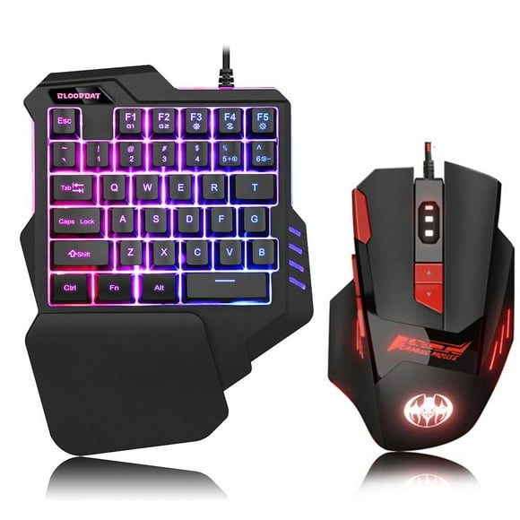 One Hand Game Mouse and Keyboard Bat Pattern for Game