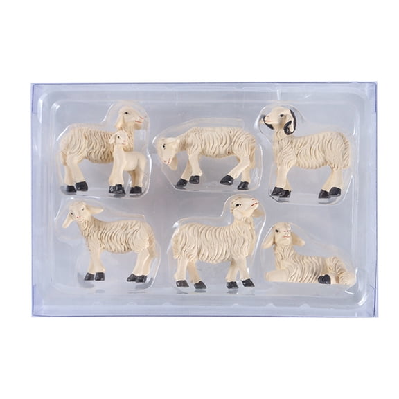 Xing 6Pcs Resin Sheep Ornaments Pretty Garden Decoration Home Microlandscape Supplies