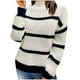 thumbnail image 1 of Suéter de cuello redondo de moda de otoño para mujer, suéter de blusa informal de manga larga con cuello redondo para mujer, 1 of 5