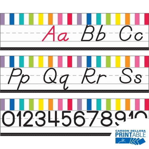just teach d nealian alphabet line printable bulletin board set grade pk 2 walmart com