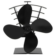 Blantye 4 Blades Heat Powered Heat Distribution Wood Log Fireplace Fan
