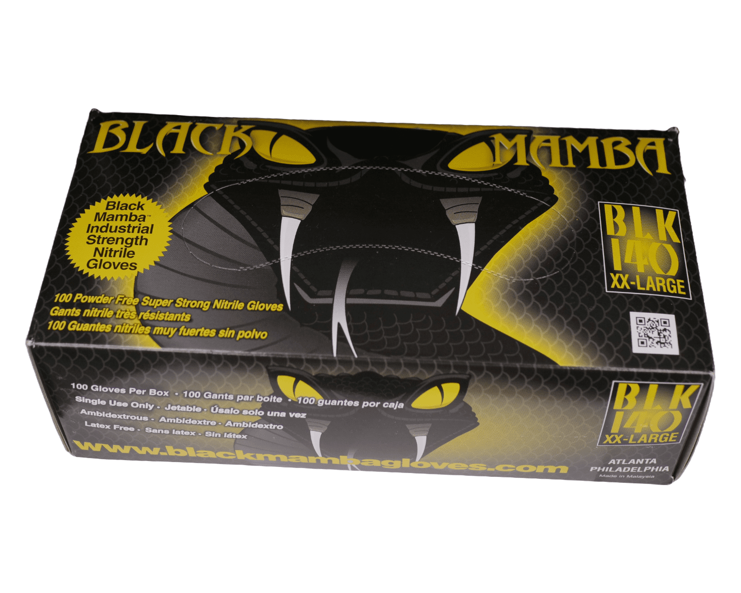Black Mamba Black Powder Free Textured Nitrile Gloves (XX-Large) 100 per Box