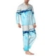 thumbnail image 2 of Balery Crystal Clear Water Splash Pijama para Hombre de Dos Piezas con Manga Larga, Conjunto de Dormir y Descanso Suave con Bolsillos-XX-Large, 2 of 7