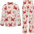 thumbnail image 5 of Top-kevin Pajama Sets for Womens Colorful Narwhals Swimming Loose Button Down Long Sleeve Shirts And Pants Set, 5 of 12