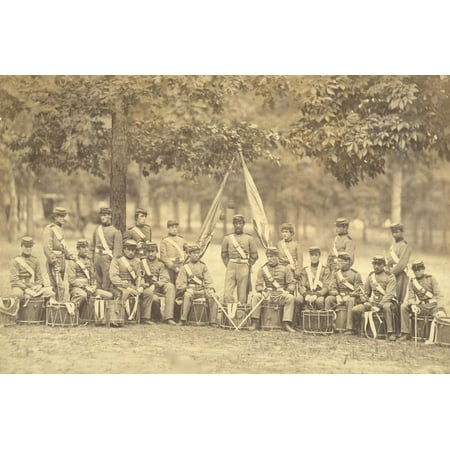 Drum corps, 8th New York State Militia, Arlington, Va., June, 1861 Print Wall
