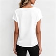 thumbnail image 4 of Fashion Cowl Neck Tops for Women Dressy Casual Short Sleeve Shirts Summer Clothes Outfits White XL, 4 of 5