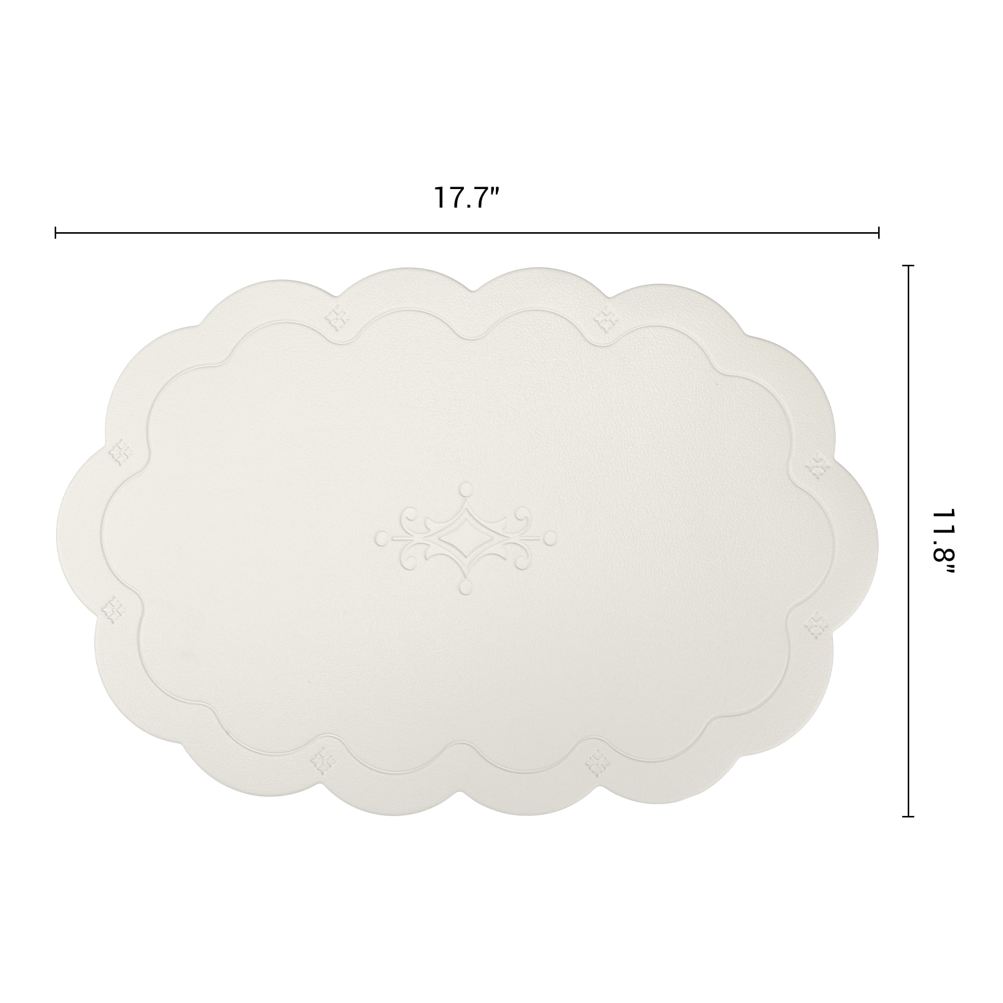 Unique Bargains Set of 6 Leather Waterproof Placemats for Kitchen Dining Table Light Gray