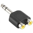 thumbnail image 1 of Adaptador y convertidor de audio estéreo macho de 6,35 mm y 1/4 de pulgada a dos conectores hembra dobles en Y, 1 of 8