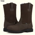 thumbnail image 3 of SMILIN Waterproof Steel Toe Boots for Men, Industrial Construction Non-slip Work Safety Shoes,Dark Brown,US Wide Size 8.5, 3 of 11