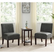 Mayetta Solid Wood 3-Piece Accent Table and Chairs Set, Light Gray
