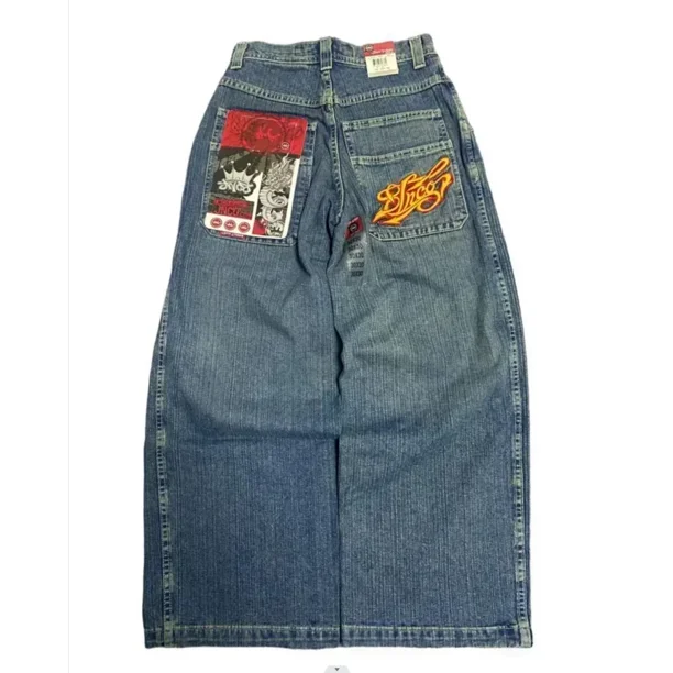 90s JNCO Street Jeans New Harajuku Hip Hop Letter Embroidered