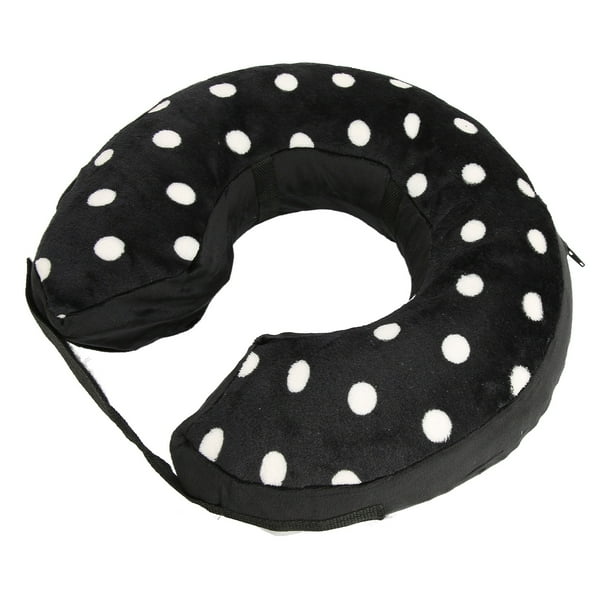 Collar De Cono Para Mascotas, Collar Inflable De Recuperación Para Mascotas, Felpa Corta, Cómodo, Ligero, Plegable Para Gatos Para Después De La Cirugía ANGGREK Puntos Blancos y Negros S