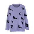 thumbnail image 4 of Halloween Sweaters for Women Cute Bat Knitted Casual Long Sleeve Fall Winter Pullover Sweaters Tops Alsol Lamesa, 4 of 6