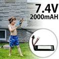 thumbnail image 3 of NUAHRHY 7.4V 2000mAH LJ451865 Battery Pack for Electric Water Pistol Polymer Lithium Battery for Electric Water Ball Beads Gel Blaster Pistol Toys Replacement Battery with SM Connector, 3 of 10