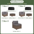 thumbnail image 6 of Aoxun 10 Piece Patio Furniture Set Wicker Rattan Patio Conversation Set Outdoor Sectional Sofa Set with Coffee Table and 4” Thickened Cushions, Gray (Waterproof Cover Included), 6 of 8