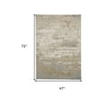 thumbnail image 4 of HomeRoots 512923 10 x 13 ft. Ivory Gold & Gray Abstract Stain Resistant Rectangle Area Rug, 4 of 8