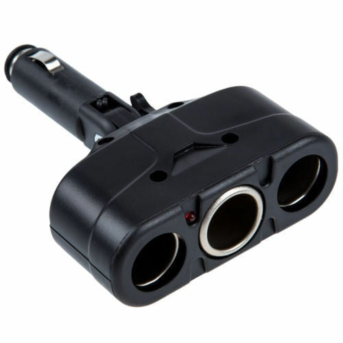 CableVantage Black 3 Way Auto Car Cigarette Lighter Socket Splitter DC 12V  Charger Adapter 