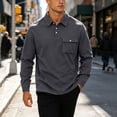 thumbnail image 2 of LIaqionyy Big and Tall Golf Shirts for Mens Long Sleeve Button Collared Pullover Shirt Business Work Tops with Pocket, 2 of 7