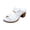White, variant on Rokment Womens Platform Slides Dress Sandals Beach Summer Fashion Casual Hollow out Leather Chunky Block High Heels Slip on Orthotic Dressy Slippers for Woman Beige Size 6.5