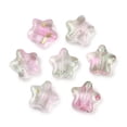 thumbnail image 2 of 500pcs Transparent Spray Painted Frosted Glass Beads with Glitter Powder Star Mixed color 8x8x4mm Hole: 1mm, 2 of 4