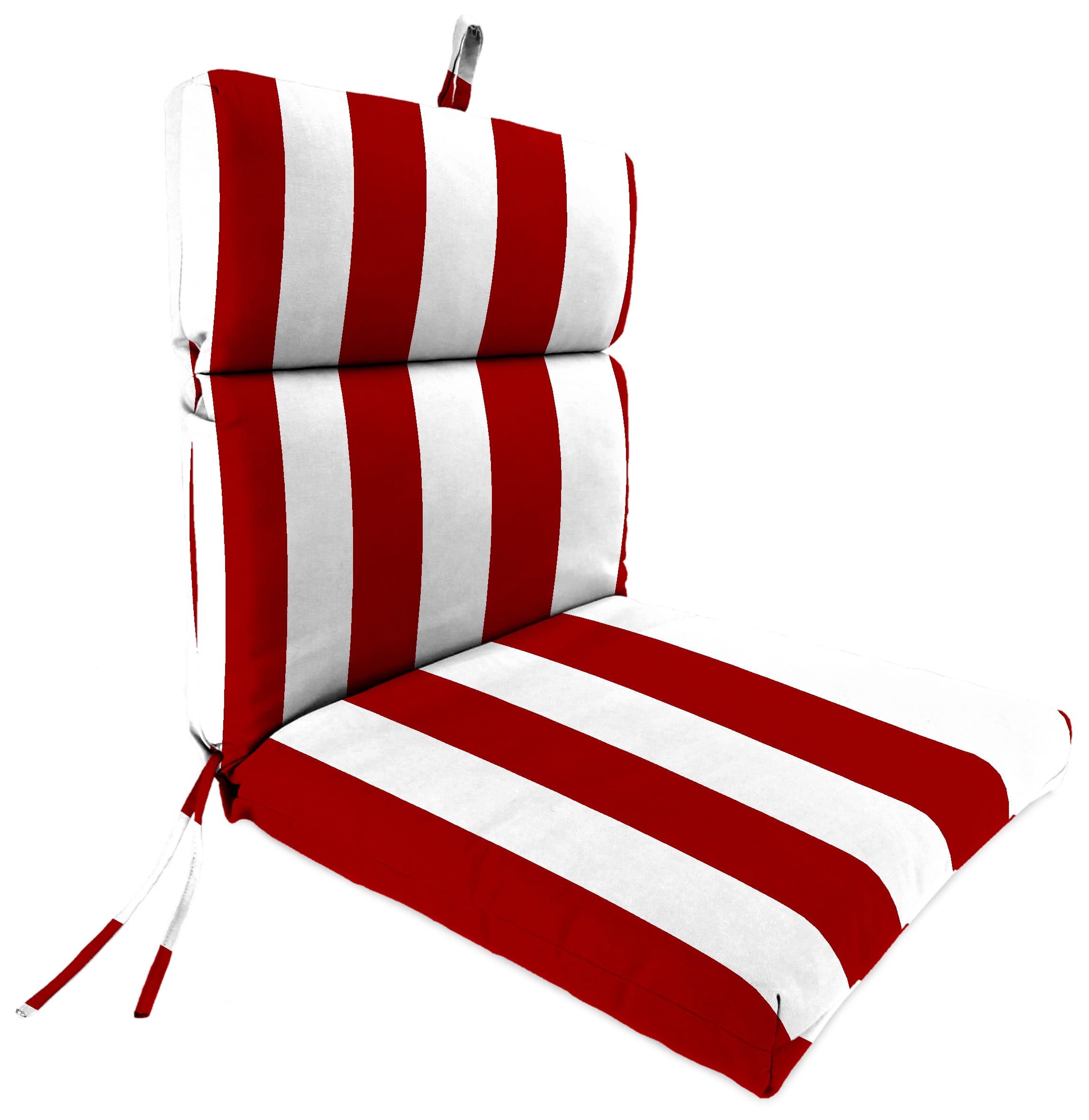 Set of 4 21" x 21" In/Outdoor Striped Chair Seat Cushion w/Ties Red Teal 