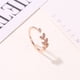 thumbnail image 3 of Anillos para mujer, regalos para mujer, anillo de apertura móvil con forma de hoja de diamante de moda para mujer, 3 of 4