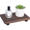 thumbnail image 1 of Jabonera de madera rústica, bandeja rectangular para servir, soporte para velas, botellas, maquillaje, toallas, plantas, coco, marrón, 23 x 15 x 4 cm, 1 of 6