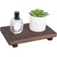 thumbnail image 1 of Jabonera de madera rústica, bandeja rectangular para servir, soporte para velas, botellas, maquillaje, toallas, plantas, coco, marrón, 23 x 15 x 4 cm, 1 of 6