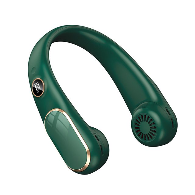 Ventilador de cuello colgante con enfriador de aire Ventilador de cuello colgante sin aspas para deporte (2000 mAh verde) Likrtyny Libre de BPA