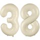 thumbnail image 1 of Globo LVMOQIQIU, 40 pulgadas, blanco, número 38, blanco crema, 2 unidades, 1 of 6