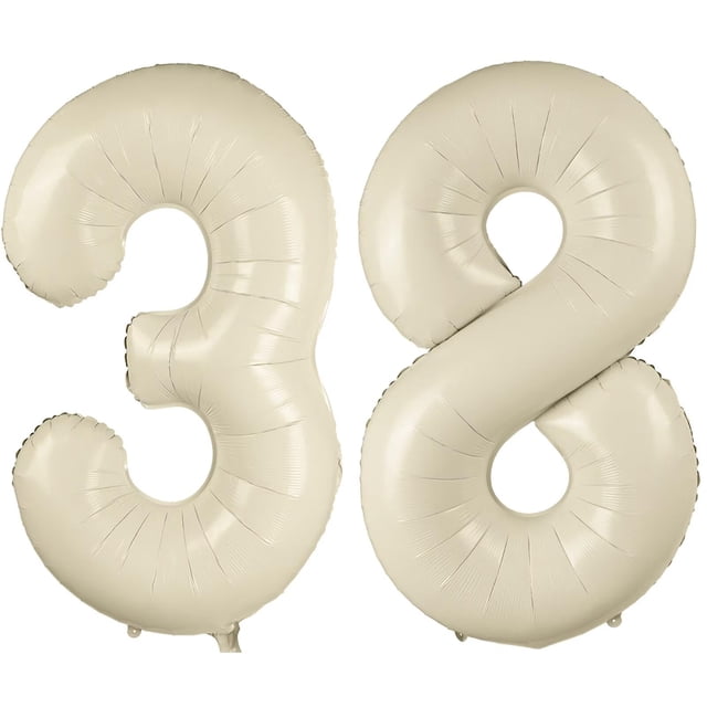 Globo LVMOQIQIU, 40 pulgadas, blanco, número 38, blanco crema, 2 unidades