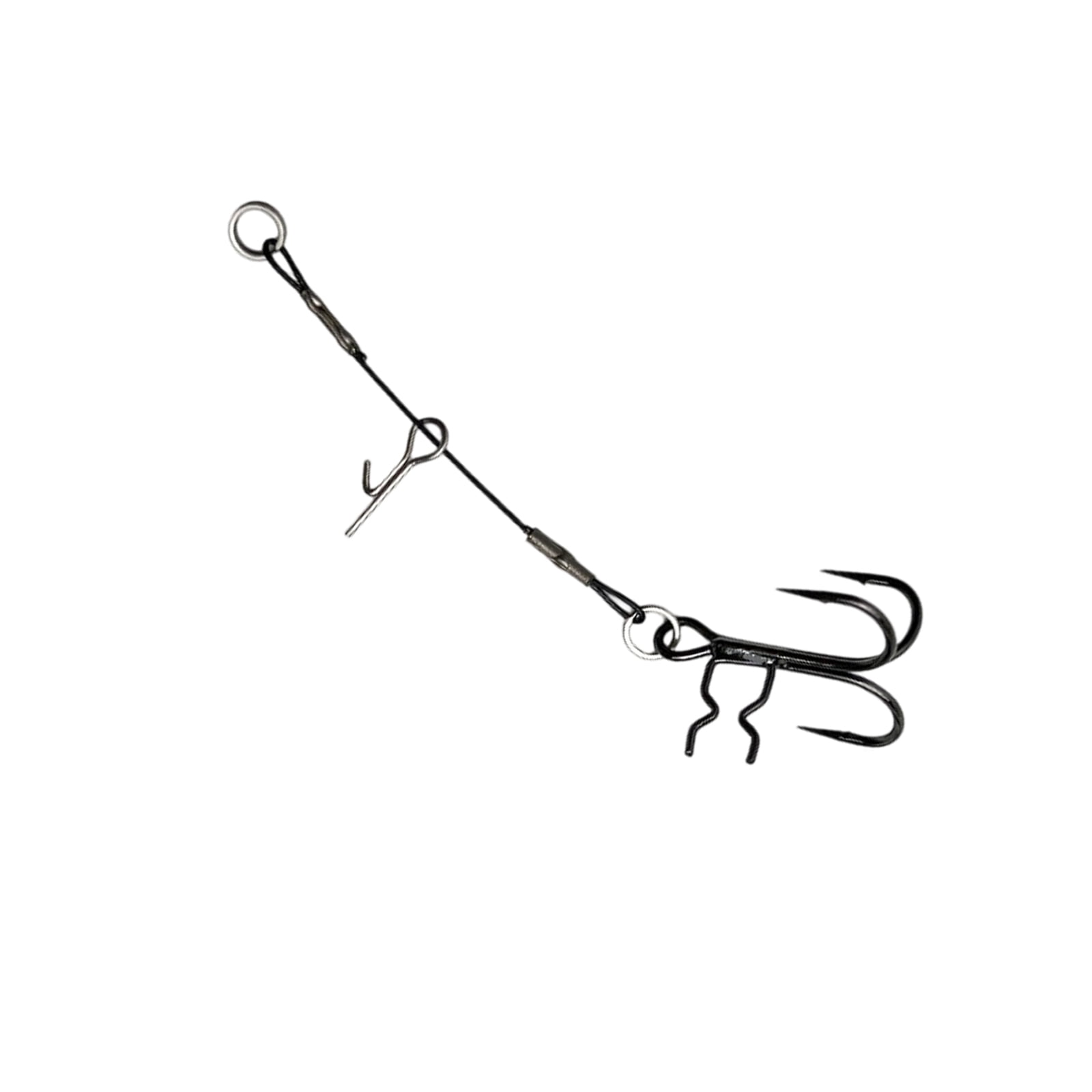 Spoon Lure Treble Accessory Steel Hook Rig with Leader Connection Loop Everyday Freshwater Setup for Casting Practice