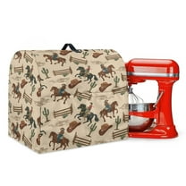 TSOVTHRID West Cowboy Hat Pattern Stand Mixer Cover with Storage Pockets Horse Cactus Print Kitchen Appliance Dust Cover Compatible with 6-8 Quart Stand Mixer Cover for Kitchen Aid Mixer,L