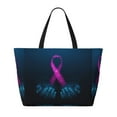 thumbnail image 2 of Naloa Two Human Hands are Holds Pink Ribbon Awareness Large Capacity Beach Bag, Waterproof Sandproof Beach Swim Pool Bag Tote Bag for Women, 2 of 7