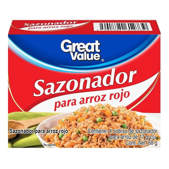 Sazonador Great Value para arroz rojo 4 piezas 17 g c/u