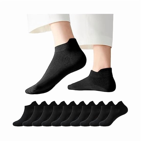 Eryueer Ankle Socks for Women 10 Pairs, Women's Thin Athletic Socks With Tab, Breathable Low Cut Moisture Socks for Summer