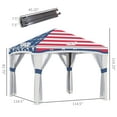 thumbnail image 3 of 10' x 10' Pop Up Canopy Tent with Netting, Instant Tents for Parties, Height Adjustable, with Wheeled Carry Bag and 4 Sand Bags for Outdoor, Garden, Patio, American Flag, 3 of 7