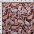 thumbnail image 4 of oneOone Cotton Flex Chocolate Brown Fabric Asian Paisley Quilting Supplies Print Sewing Fabric By The Yard 40 Inch Wide, 4 of 4