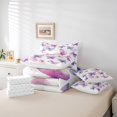 thumbnail image 6 of Homewish Lovely Dreamy Butterfly 7-Piece Twin Bedding Sets,Watercolor Splatter Ink Bedding Comforter Set,Pink Purple White Sheet Sets For Kids,Luxury Bedroom Decor Reversible, 6 of 8