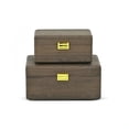 thumbnail image 3 of Sable Set of 2 Boxes with Gold Handles - Dark Brown, 3 of 8