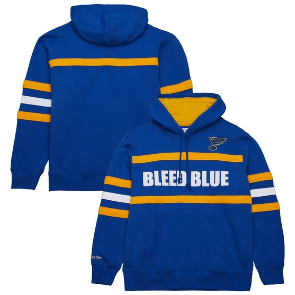 Men's Mitchell & Ness Blue St. Louis Blues Head Coach Slogan Pullover Hoodie