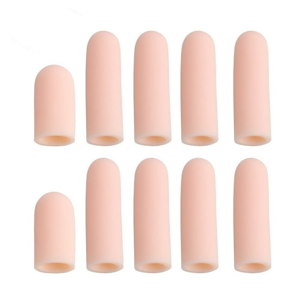 EeaseMX 10 protectores de dedos de gel de silicona para el dedo del pie, separadores y protectores para piel agrietada, callos, ampollas y callosidades, talla L