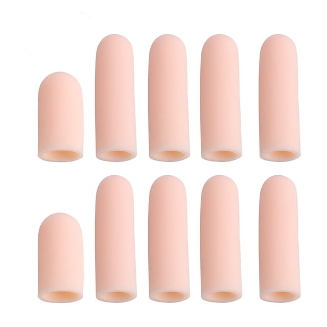 EeaseMX 10 protectores de dedos de gel de silicona para el dedo del pie, separadores y protectores para piel agrietada, callos, ampollas y callosidades, talla L