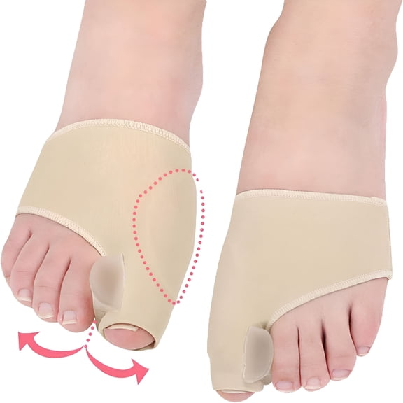 XIRQI Bunion Corrector Sleeves with Gel Pad for Women and Men Big Toe Bunion Pain Relief, 1 Pairs Hallux Valgus Bunion Splint Protector Bunion Support Brace Orthopedic Spacer Separator Hammer Toe, S