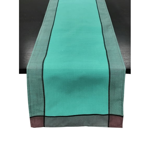 Fennco Styles Maison Beaujard Provencal Design Table Runner (16"x90" Table Runner, Sea Green)