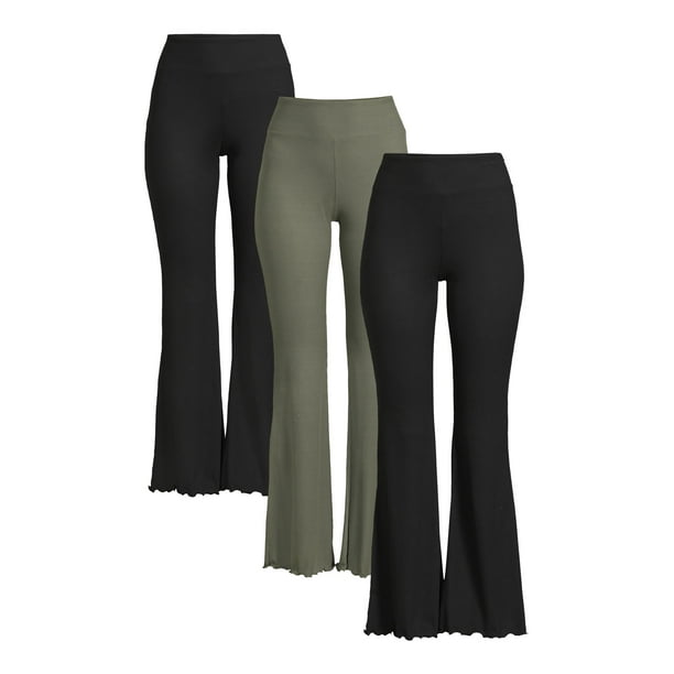 No Boundaries Juniors Lettuce Edge Flare Pants, 3Pack
