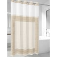 thumbnail image 4 of Cream Retro Greek Key No Hook Shower Curtain Waterproof,Bathroom Curtains with Snap in Liners and See Through Top Window,Geometric Greece Ancient Farmhouse Rustic Bathtub Curtains Shower 54"Wx78"L, 4 of 8