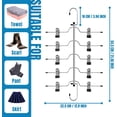 thumbnail image 4 of Perchas para faldas Perchas para faldas de metal de 5 niveles que ahorran espacio con clips, perchas duraderas y resistentes para pantalones, organizador de armario para jeans, pantalones cortos, 4 of 6