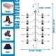 thumbnail image 4 of Perchas para faldas Perchas para faldas de metal de 5 niveles que ahorran espacio con clips, perchas duraderas y resistentes para pantalones, organizador de armario para jeans, pantalones cortos, 4 of 6